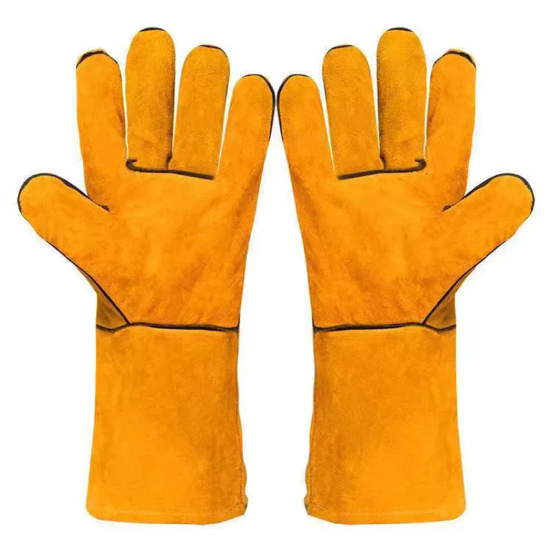 Heavy-Duty Scratch Protection Leather Gloves – Long-Sleeve Safety Mitts for Pet Handling, Gardening &amp; Animal Training | قفازات جلدية شديدة التحمل للحماية من الخدوش – قفازات أمان بأكمام طويلة للتعامل مع الحيوانات الأليفة والبستنة