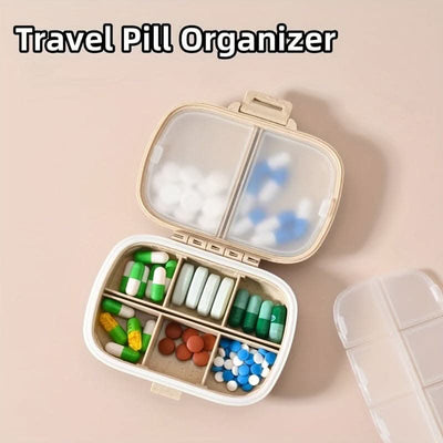 8-Grid Travel Pill Organizer – Airtight & Portable