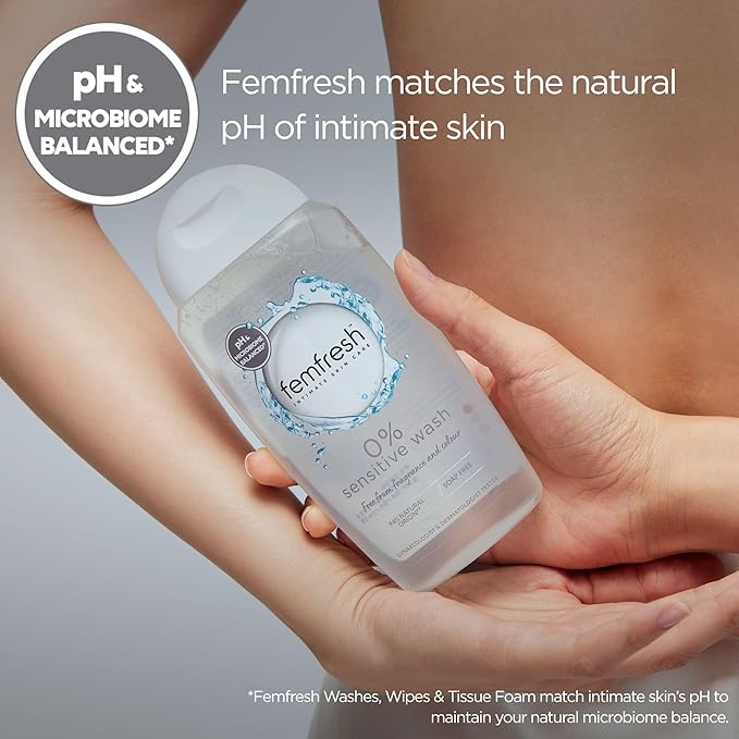 Femfresh 0% Sensitive Intimate Wash – Fragrance & Color Free | غسول فيم فريش للمناطق الحساسة ٠٪ – خالي من العطور والألوان
