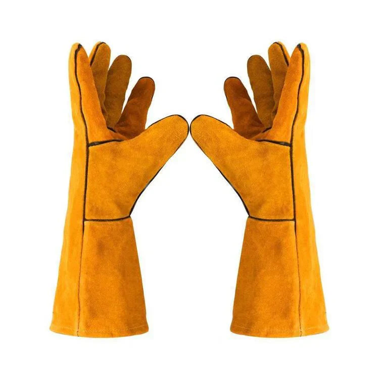 Heavy-Duty Scratch Protection Leather Gloves – Long-Sleeve Safety Mitts for Pet Handling, Gardening &amp; Animal Training | قفازات جلدية شديدة التحمل للحماية من الخدوش – قفازات أمان بأكمام طويلة للتعامل مع الحيوانات الأليفة والبستنة