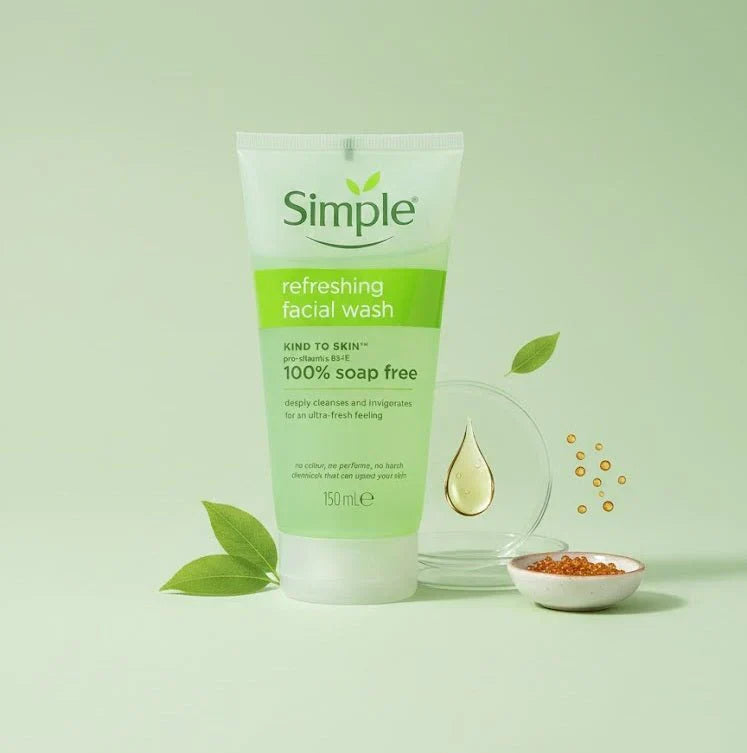 Simple Kind to Skin Refreshing Facial Wash – 100% Soap Free | غسول الوجه المنعش من سيمبل – خالي تماماً من الصابون